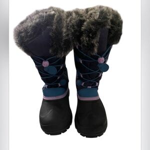 Kamik Girls Snow boots Blue and lavender Size 4